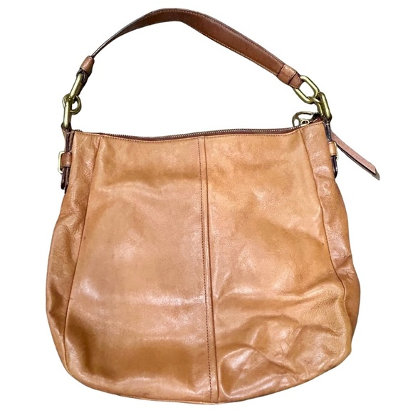 Coach Legacy Leather Hobo Shoulder Bag Camel F17816 - Picture 6 of 12